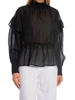 CO'COUTURE BLOUSE MONIQUE FRILL BLACK