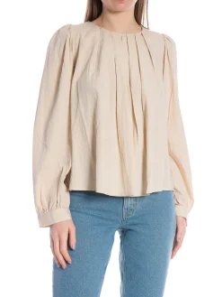 CO'COUTURE BLOUSE VIVACC PLEAT POWDER