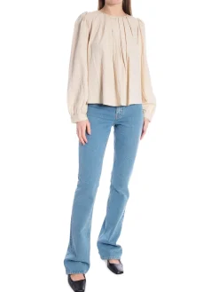 CO'COUTURE BLOUSE VIVACC PLEAT POWDER