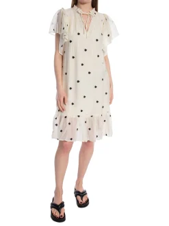 CO´COUTURE DRESS DROP FRILL OFF WHITE