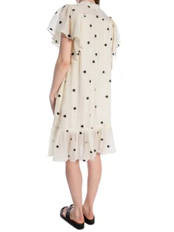 CO´COUTURE DRESS DROP FRILL OFF WHITE