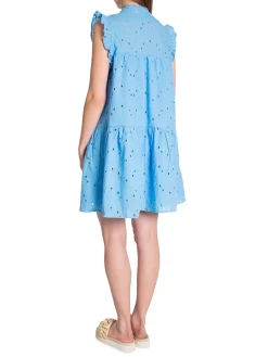 CO´COUTURE DRESS POLA ANGLAISE CLEAR BLUE