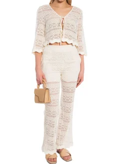 CO'COUTURE PANTS LARACC CROCHET OFF WHITE