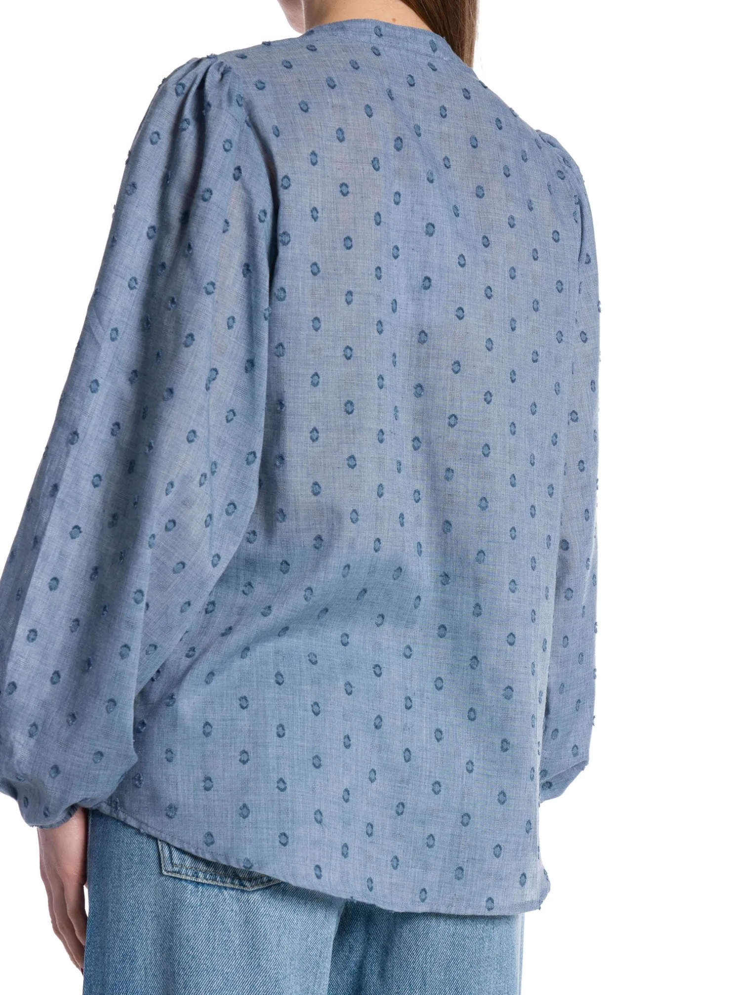 CO´COUTURE SHIRT DOTTIE V-SHIRT DUSTY BLUE
