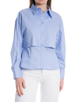CO'COUTURE SHIRT SANDYCC DOUBLE LAYER PALE BLUE