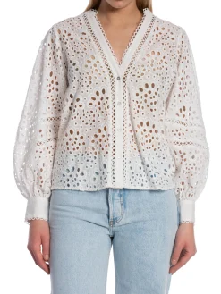 CO´COUTURE SHIRT VIOLA ANGLAISE WHITE