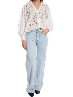 CO´COUTURE SHIRT VIOLA ANGLAISE WHITE