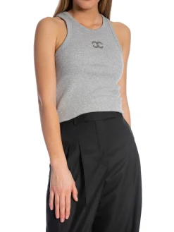 CO´COUTURE TANK TOP SAHARA EMBROIDERY LIGHT GREY