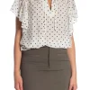 CO'COUTURE TOP DIONNE DOT FRILL OFF WHITE