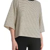 CO´COUTURE TOP ERIN STRIPE TEE WHITEBLACK