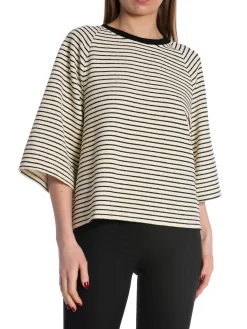 CO´COUTURE TOP ERIN STRIPE TEE WHITEBLACK