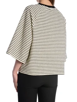 CO´COUTURE TOP ERIN STRIPE TEE WHITEBLACK