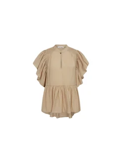 CO'COUTURE TOP MELVIN FRILL POWDER