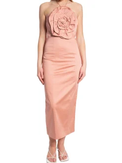 COPENHAGEN MUSE DRESS SHINENI CAMEO BROWN