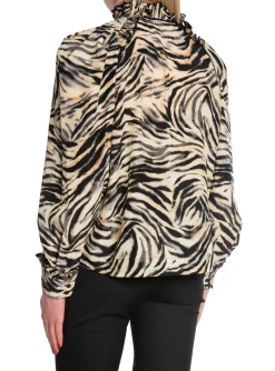 COPENHAGEN MUSE SHIRT FRILL BLACK WITH ROCK RIDGE