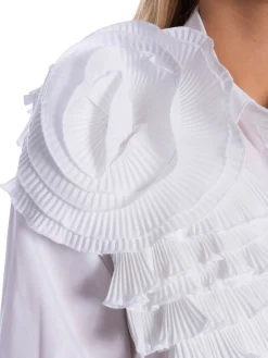 COPENHAGEN MUSE SHIRT PLEAT FRILL BRIGHT WHITE