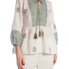 COPPEROSE BLOUSE BOHEMIAN PRINTED WITH LOOSE SLEEVES KHAKI