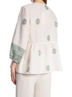 COPPEROSE BLOUSE BOHEMIAN PRINTED WITH LOOSE SLEEVES KHAKI