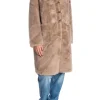 COPPEROSE COAT MIDLENGTH FAUX FUR HOODED TAUPE