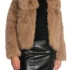 COPPEROSE JACKET SHORT FAUX FUR CAMEL