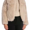 COPPEROSE JACKET SHORT FAUX FUR BEIGE