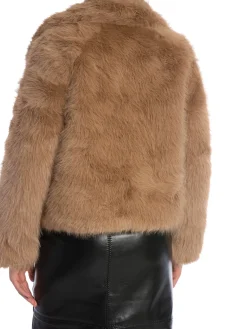 COPPEROSE JACKET SHORT FAUX FUR CAMEL
