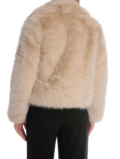 COPPEROSE JACKET SHORT FAUX FUR BEIGE
