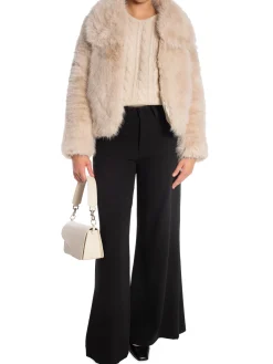 COPPEROSE JACKET SHORT FAUX FUR BEIGE