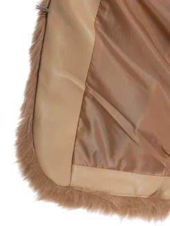 COPPEROSE JACKET SHORT FAUX FUR CAMEL