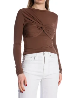 COPPEROSE TOP ADJUSTED WITH KNOT BROWN