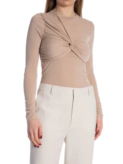 COPPEROSE TOP ADJUSTED WITH KNOT BEIGE