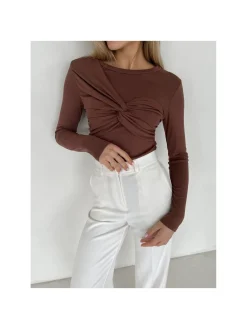 COPPEROSE TOP ADJUSTED WITH KNOT BROWN