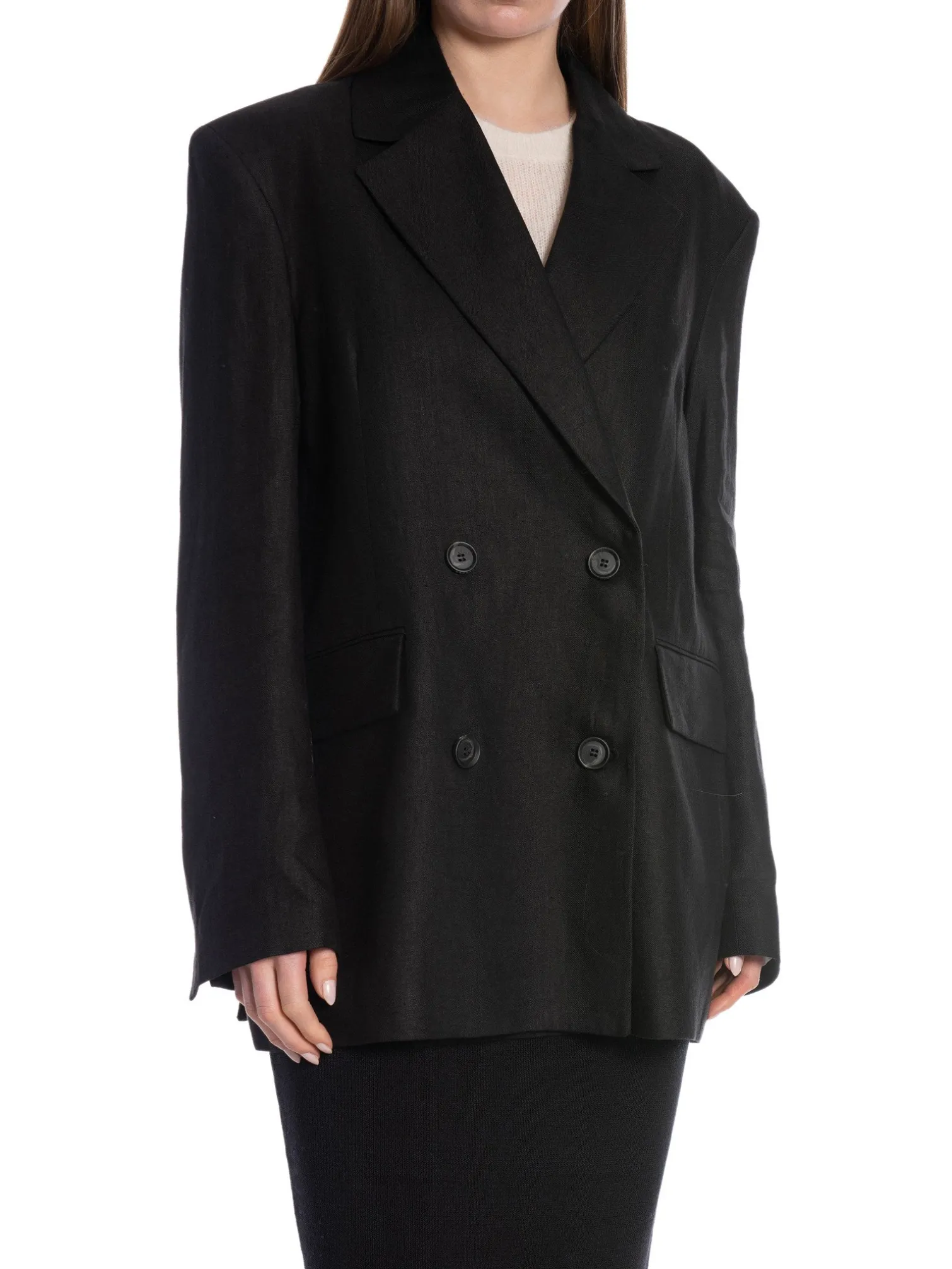 DAGMAR BLAZER CLASSIC LINEN BLAZER BLACK