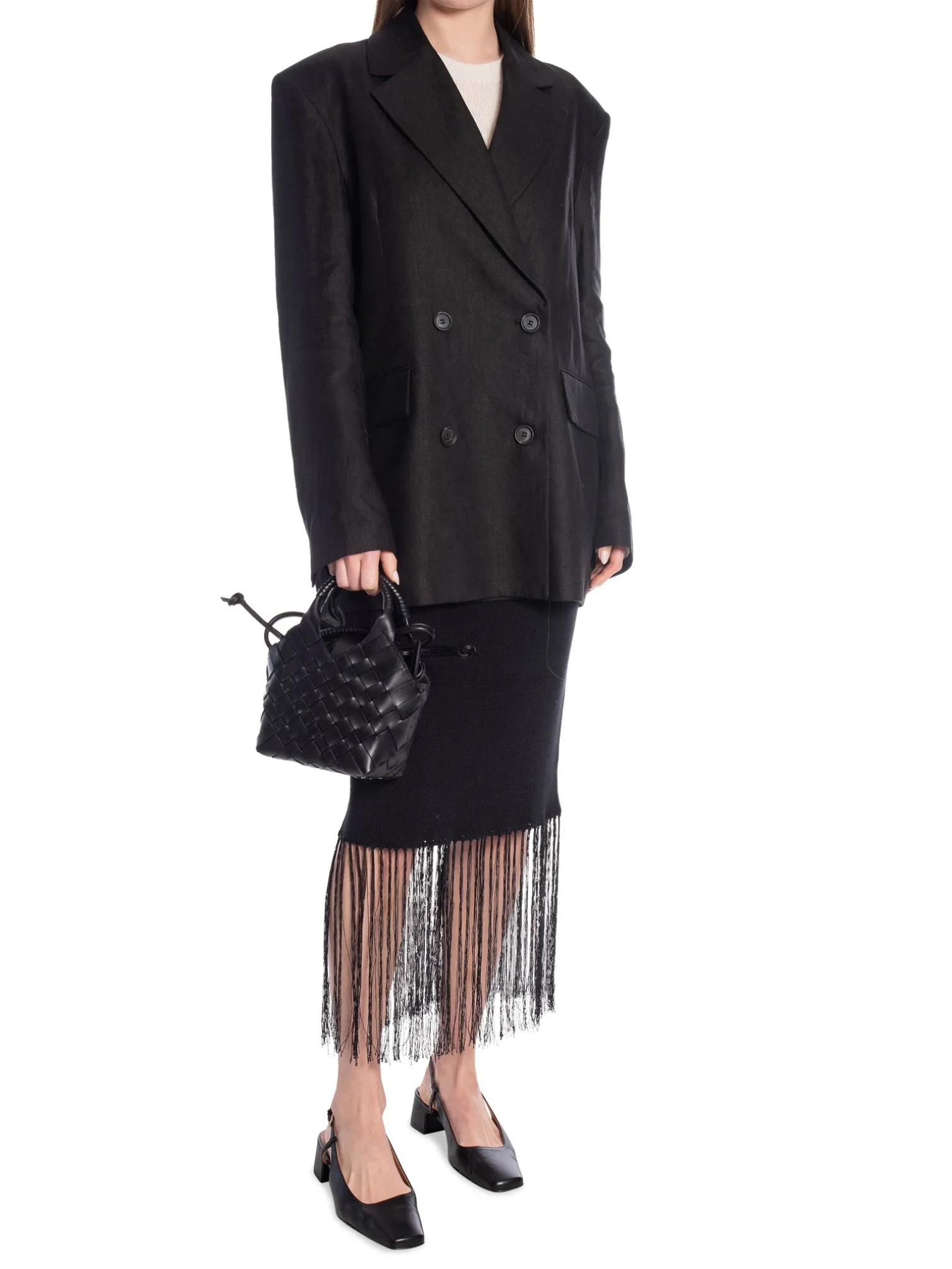 DAGMAR BLAZER CLASSIC LINEN BLAZER BLACK