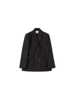 DAGMAR BLAZER PINSTRIPE BLACK WHITE