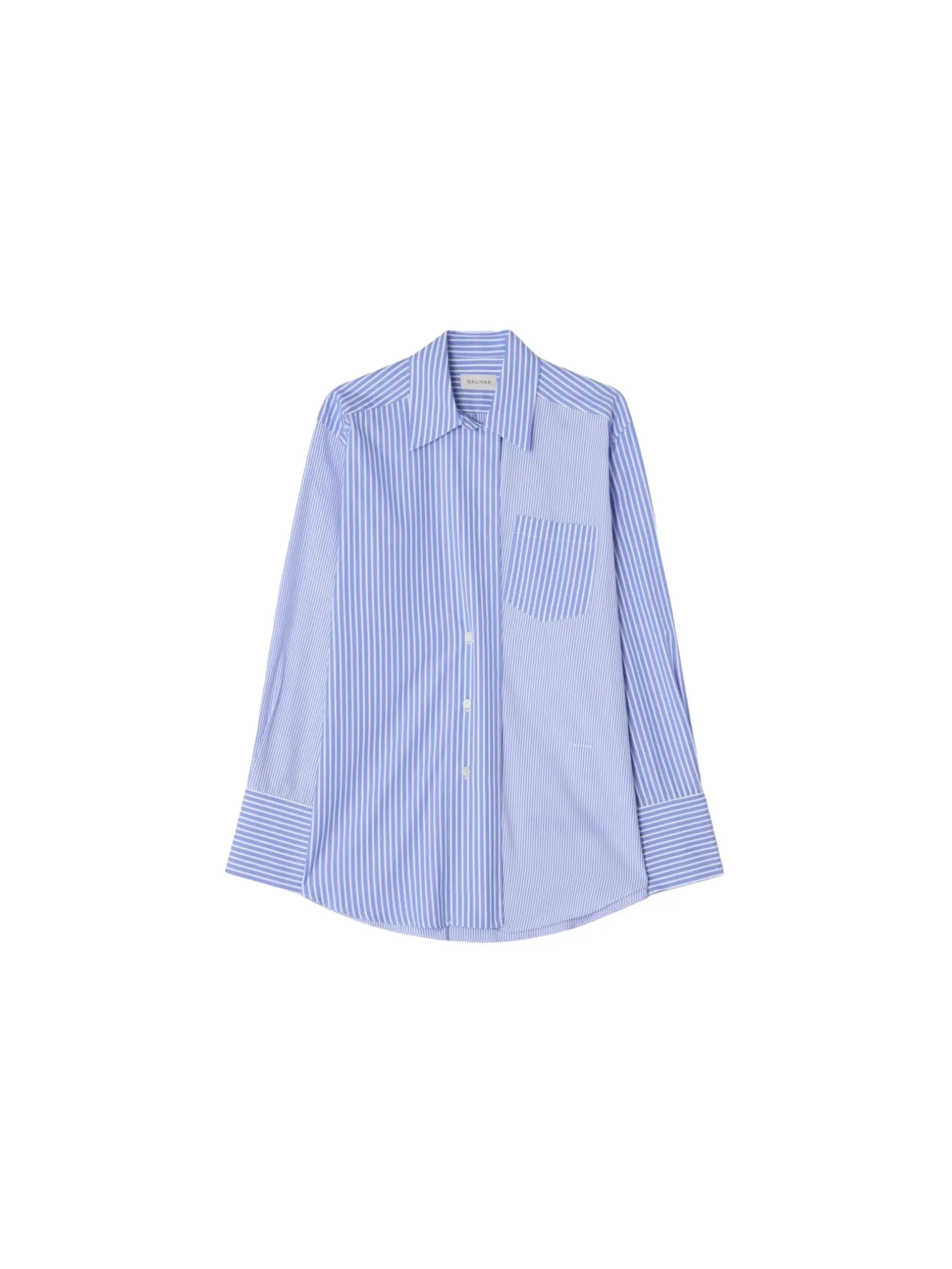 DAGMAR SHIRT ASYMMETRIC SHIRT BLUE STRIPED