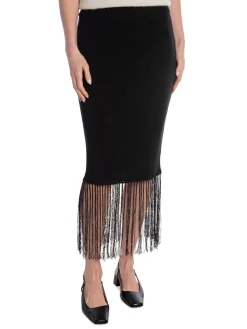 DAGMAR SKIRT FRINGE SKIRT BLACK