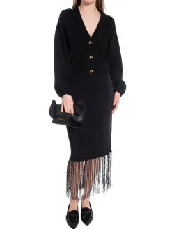 DAGMAR SKIRT FRINGE SKIRT BLACK