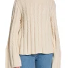 DAGMAR SWEATER FADED VABLE KNIT CREAM WHITE