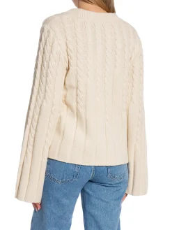 DAGMAR SWEATER FADED VABLE KNIT CREAM WHITE