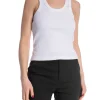 DAGMAR TANK TOP RIBBED TANK TOP WHITE