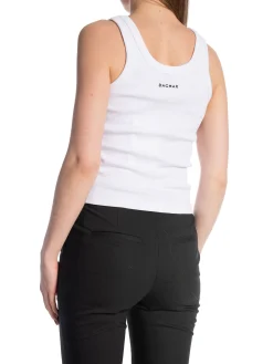 DAGMAR TANK TOP RIBBED TANK TOP WHITE