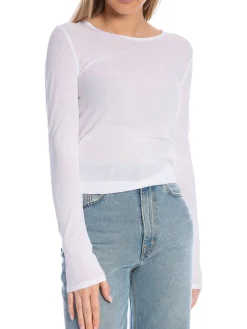 DAGMAR TOP LYOCELL LONG SLEEVE WHITE