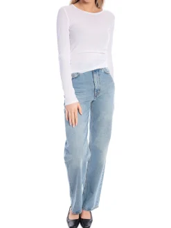 DAGMAR TOP LYOCELL LONG SLEEVE WHITE