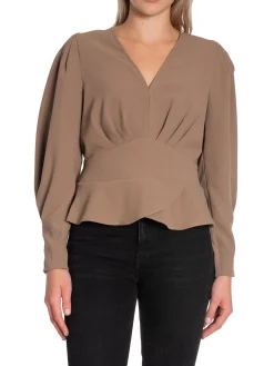 DANET6 TOP SAWYER PEPLUM PURE TAUPE