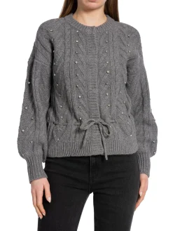 DANTE6 CARDIGAN JAELYN RHINESTONE PURE GREY