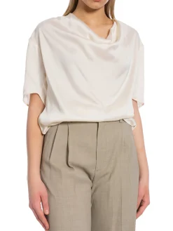 DANTE6 TOP KESWICK SILK DRAPEY BUTTER CREAM