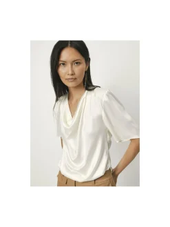 DANTE6 TOP KESWICK SILK DRAPEY BUTTER CREAM