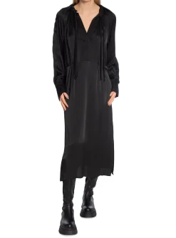 DAY DRESS SAGE - FLUID TEXTURE BLACK