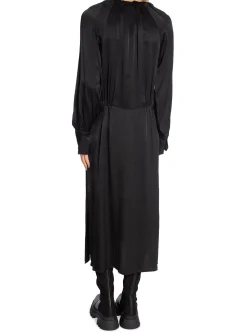 DAY DRESS SAGE - FLUID TEXTURE BLACK